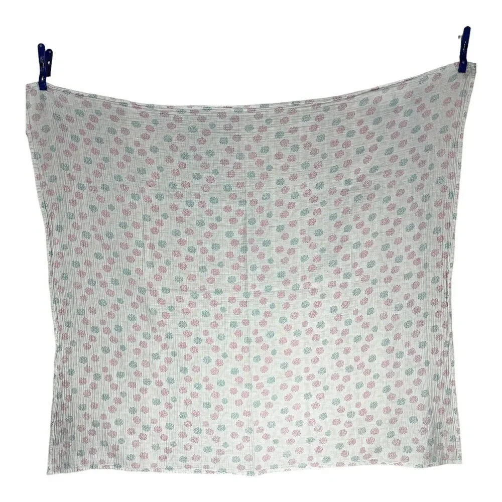Aden & Anais Tea Collection Muslin Baby Blanket Pink Blue Flower Burst Fireworks